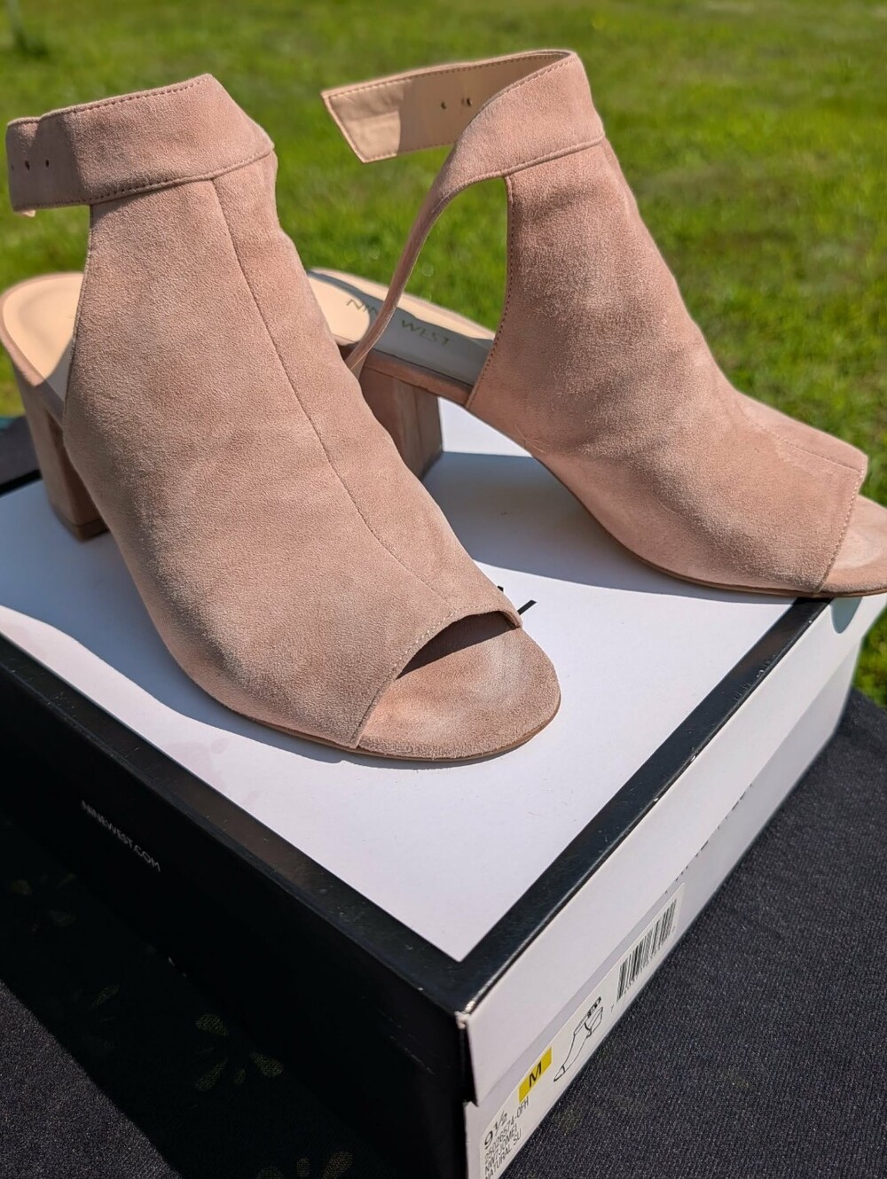 Nine West Jomei Back Strap Suede Heels Size 9.5 M